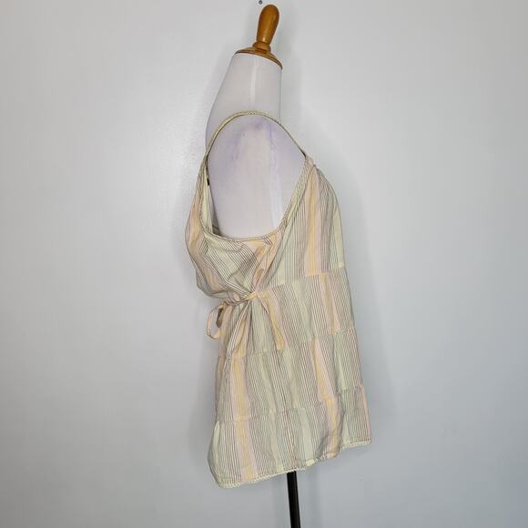 Anthropologie Odille Refracted Tank Tie Back Summer Neutrals Plus Women 14 - Picture 2 of 13